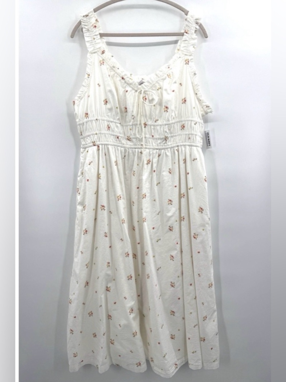 White Floral Smocked Sundress